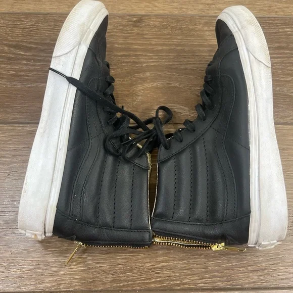 Womens High-Top Leather Vans - Picture 7 of 7